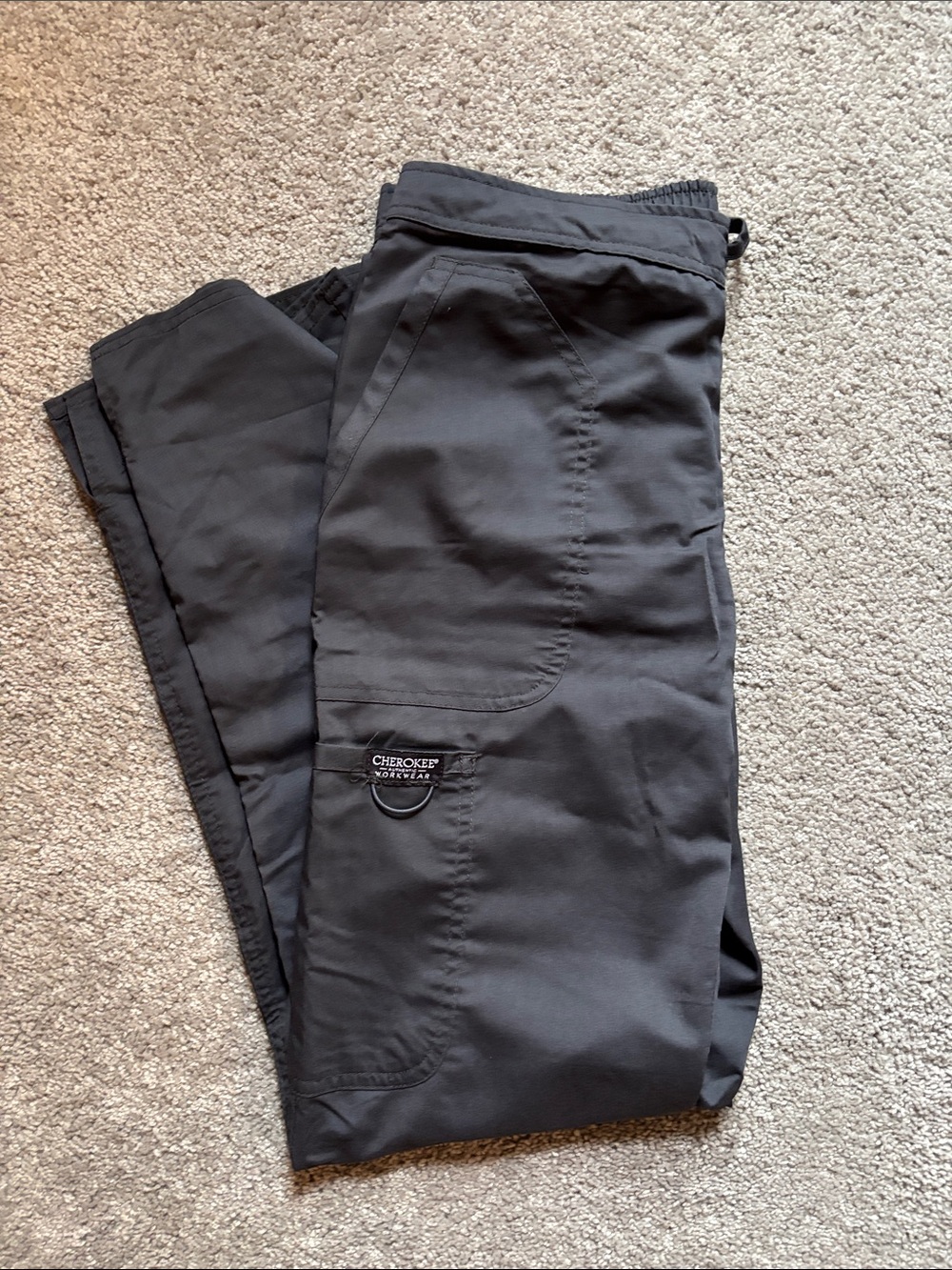 Cherokee Workwear Women’s Charcoal Cargo Scrub Pants (S)